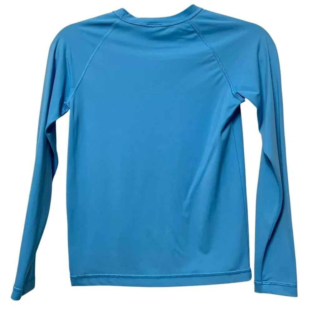 HANNA ANDERSSON Boy’s Long Sleeve Rash Guard Swim Top Light Blue 10